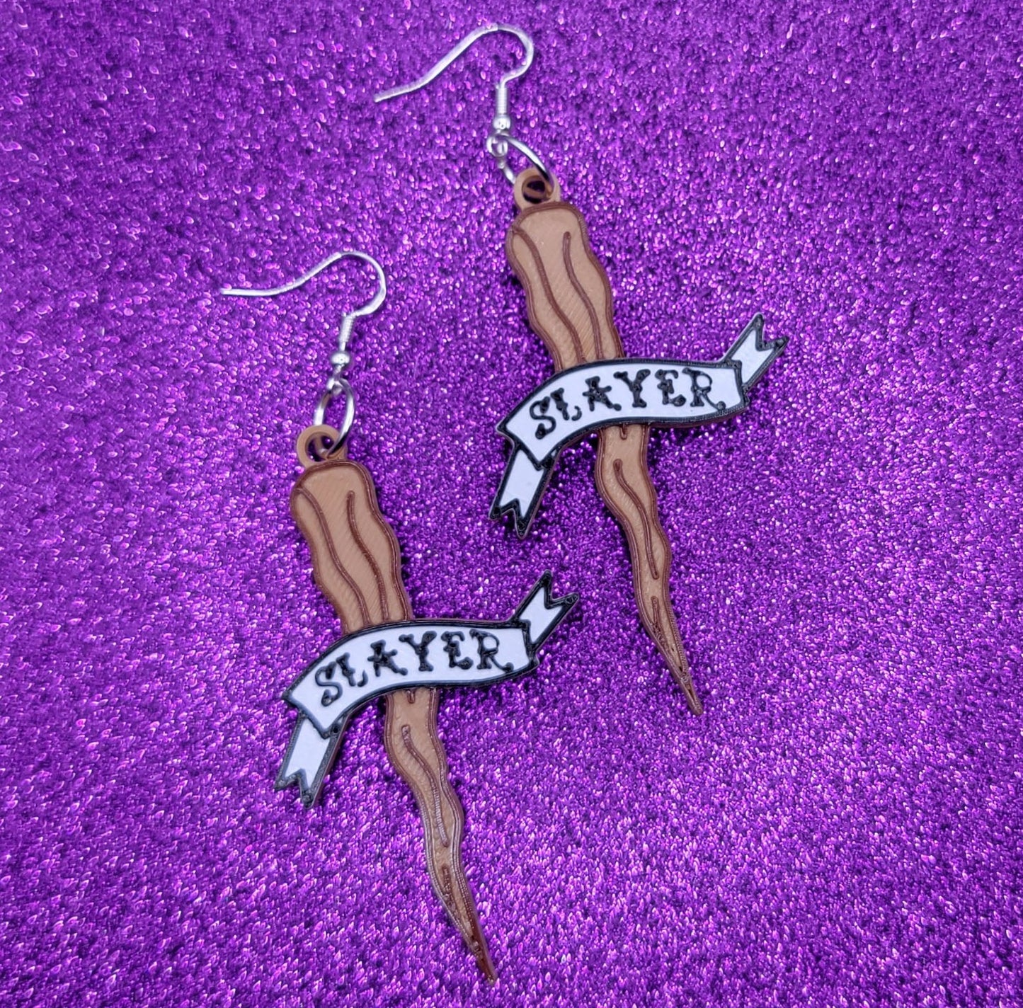 Slayer Vampire Stake Statement Earrings 3D Printed