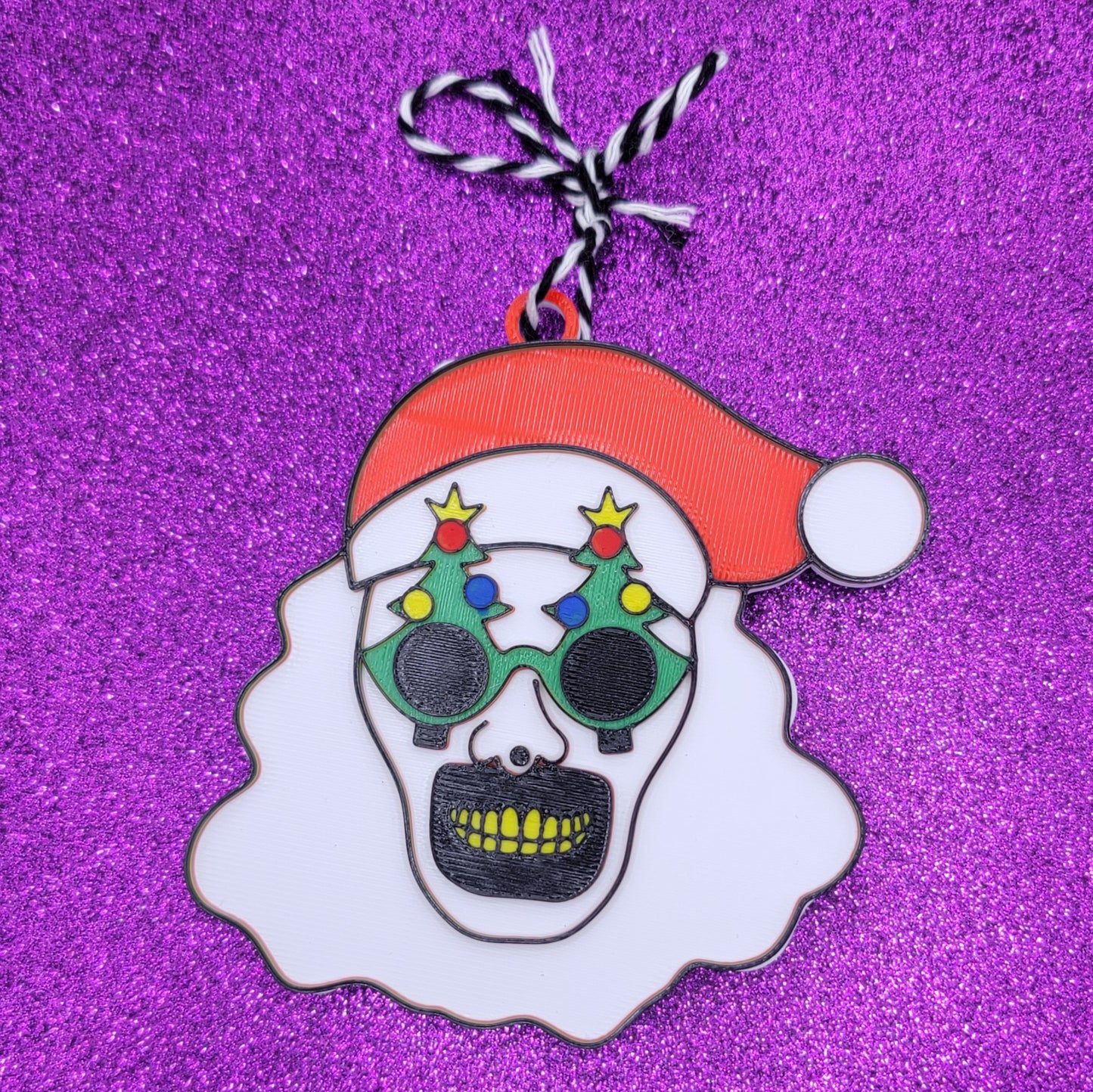 Santa Art 3D Printed Spooky Horror Christmas Ornament