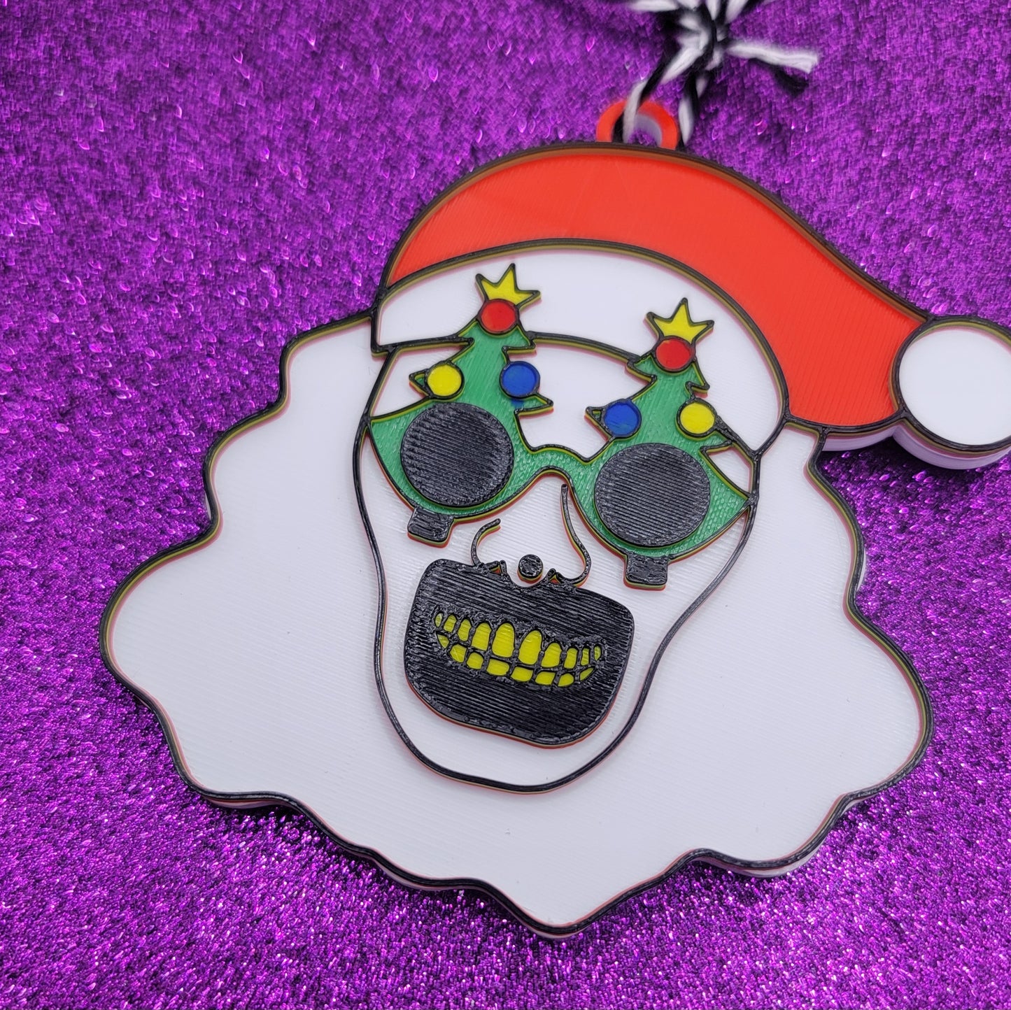 Santa Art 3D Printed Spooky Horror Christmas Ornament