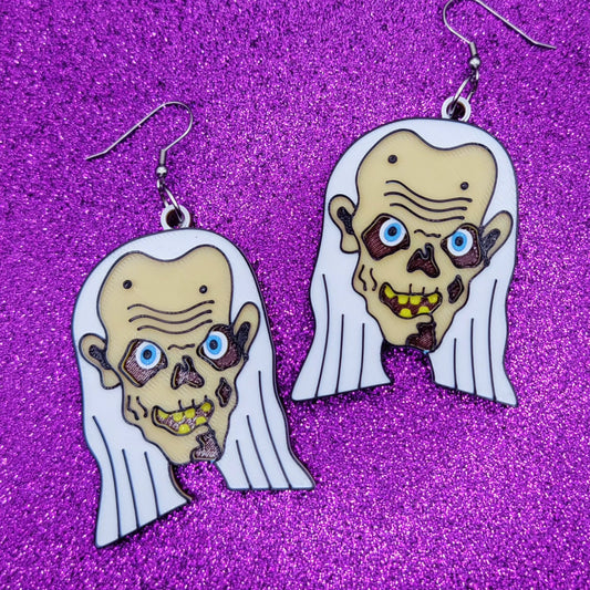 Cryptkeeper Statement Earrings 3D Printed