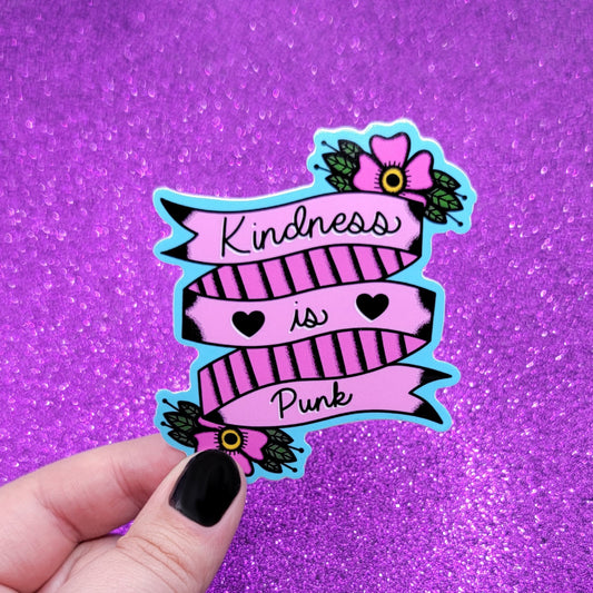 Kindness Is Punk Sticker 3"x3"