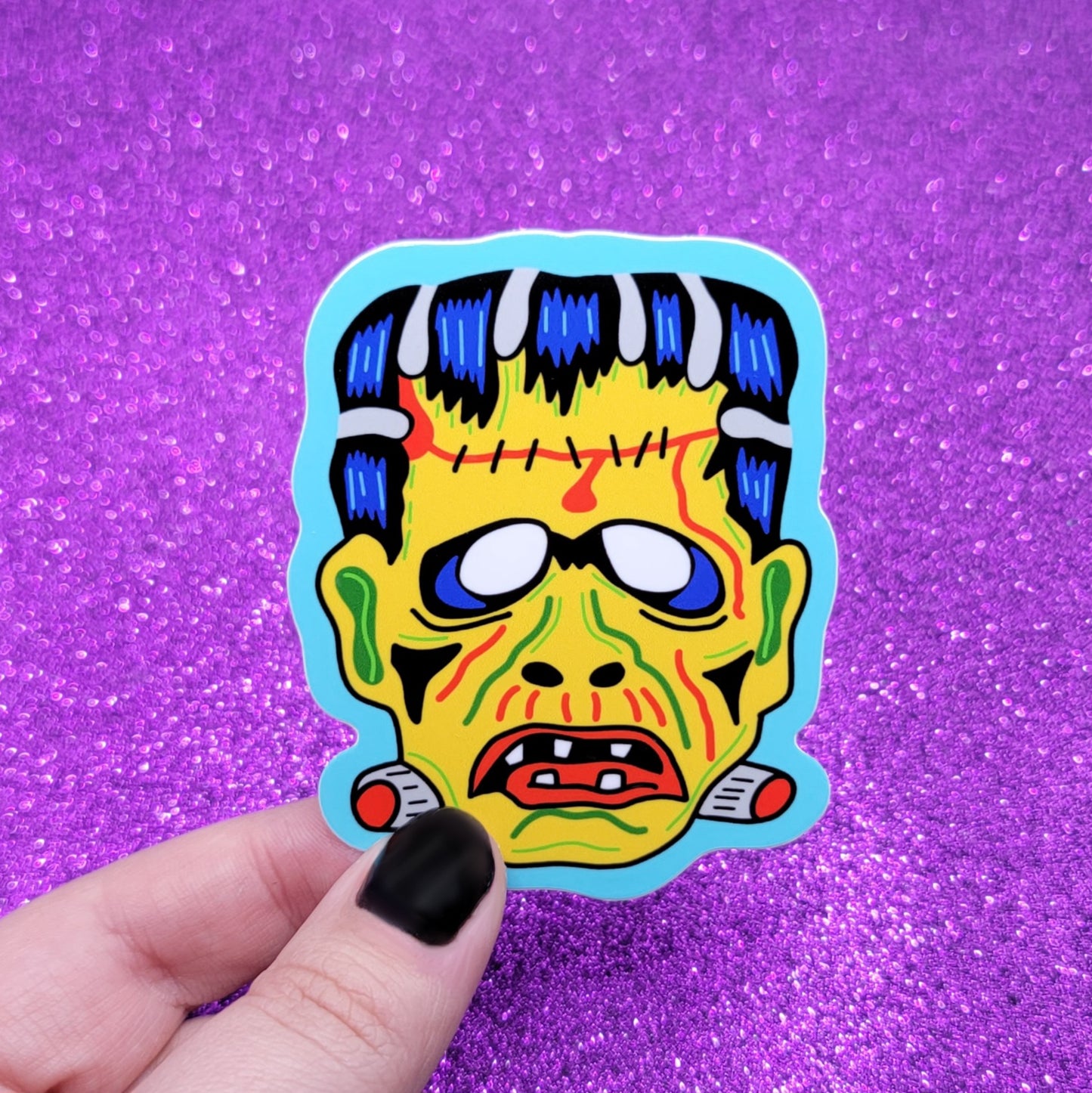 Monster Halloween Mask Sticker 2.5"x3"
