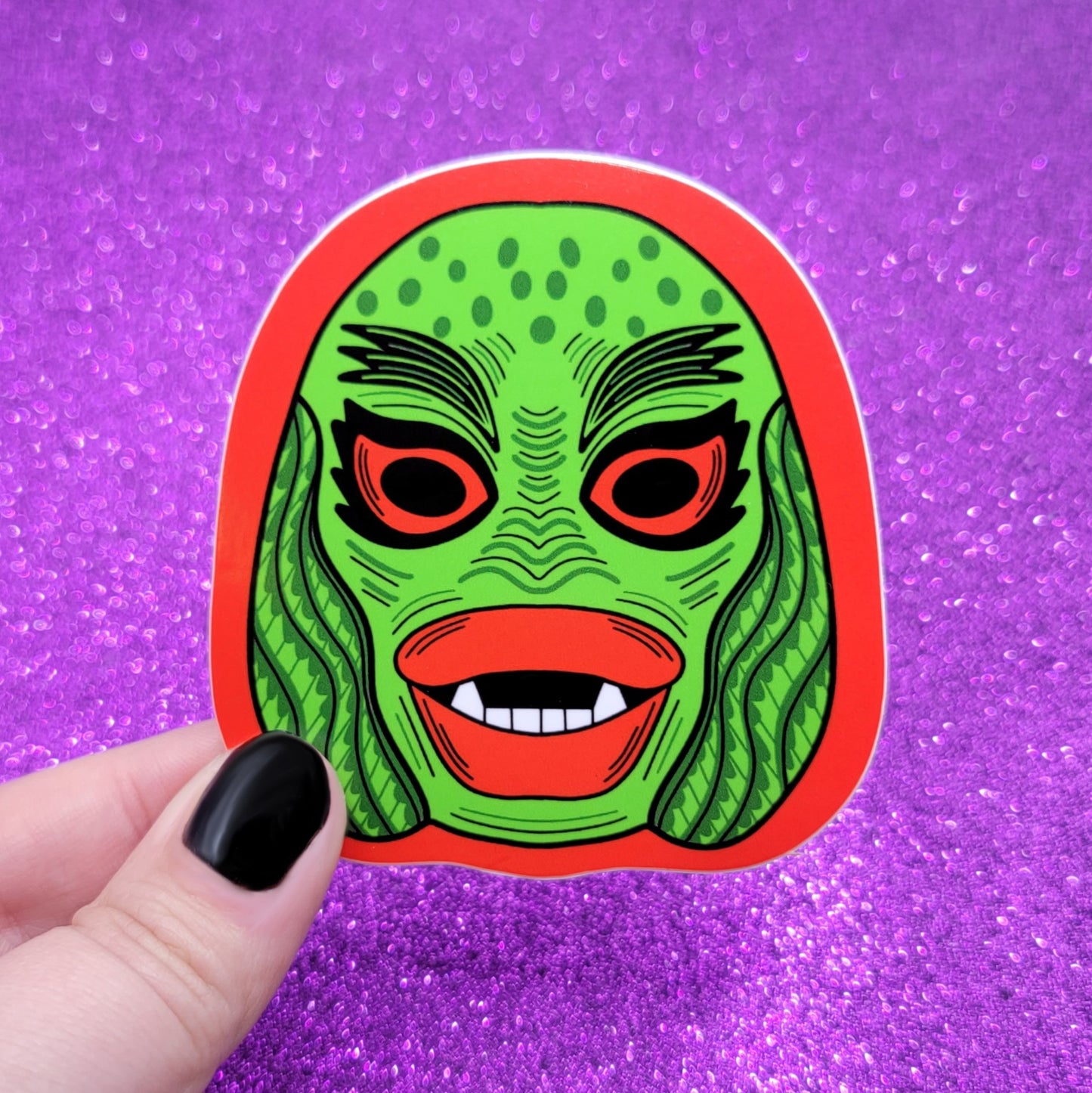 Creature Halloween Mask Sticker 2.5"x3"