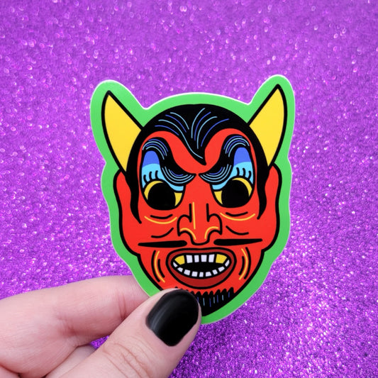 Devil Halloween Mask Sticker 2.5"x3"