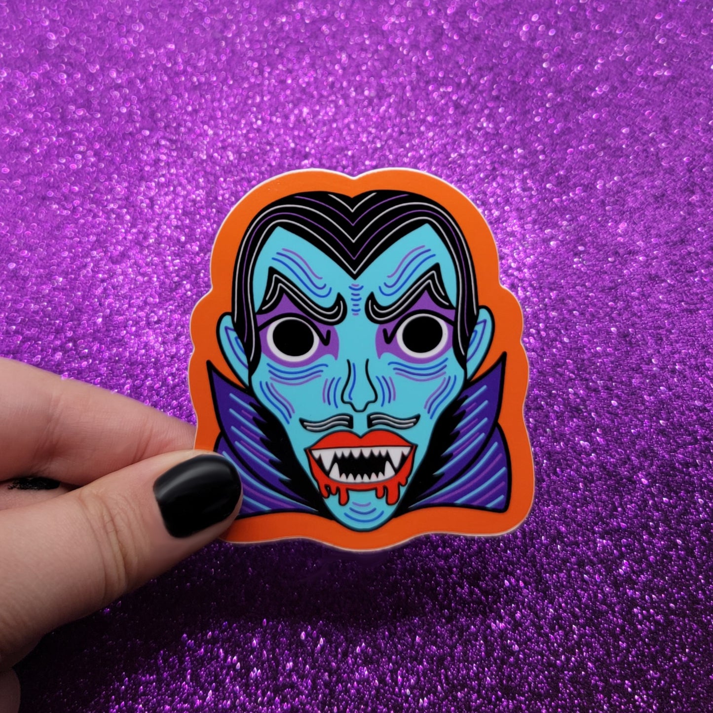 Vampire Halloween Mask Sticker 2.5"x3"