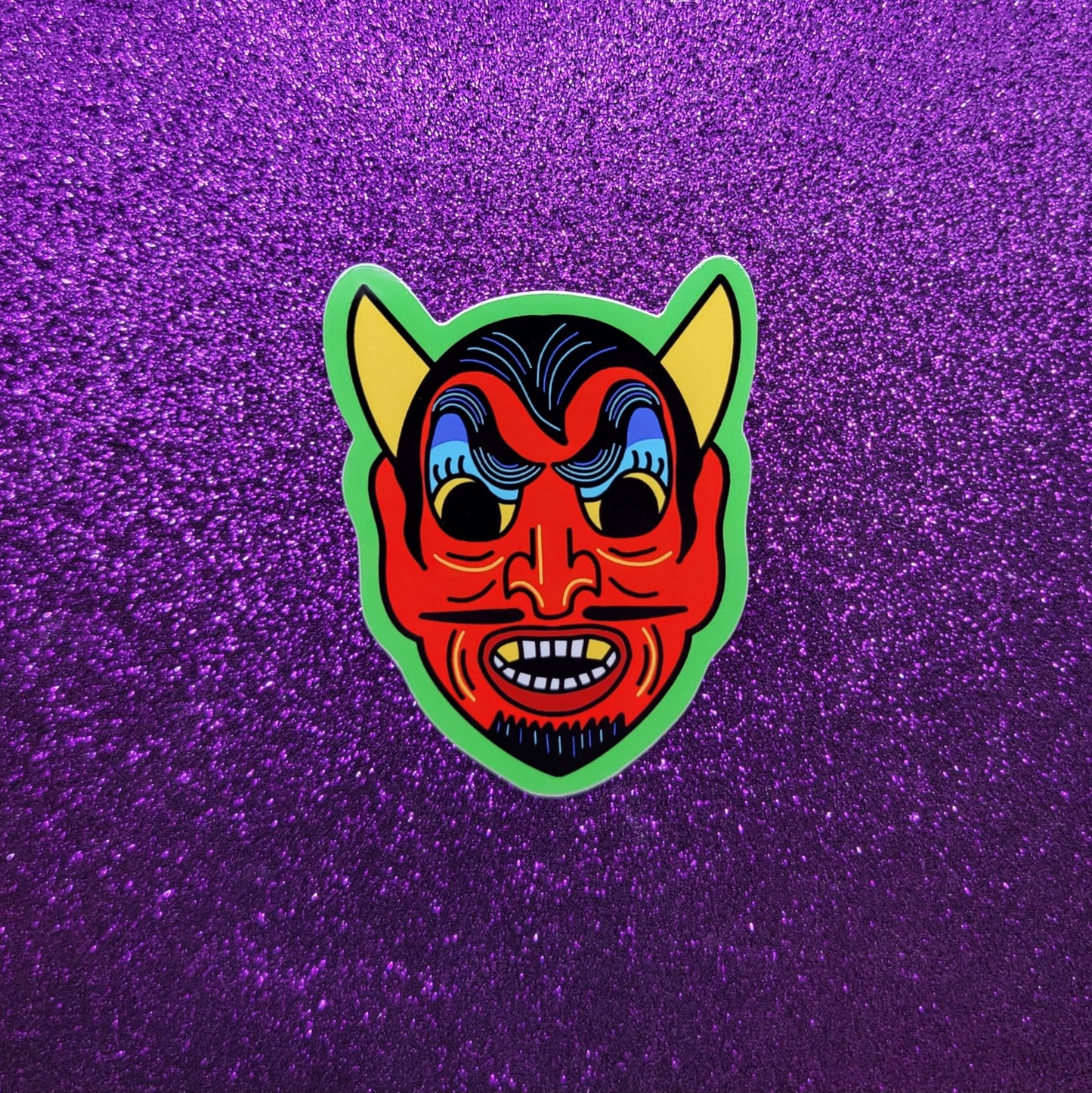 Devil Halloween Mask Sticker 2.5"x3"