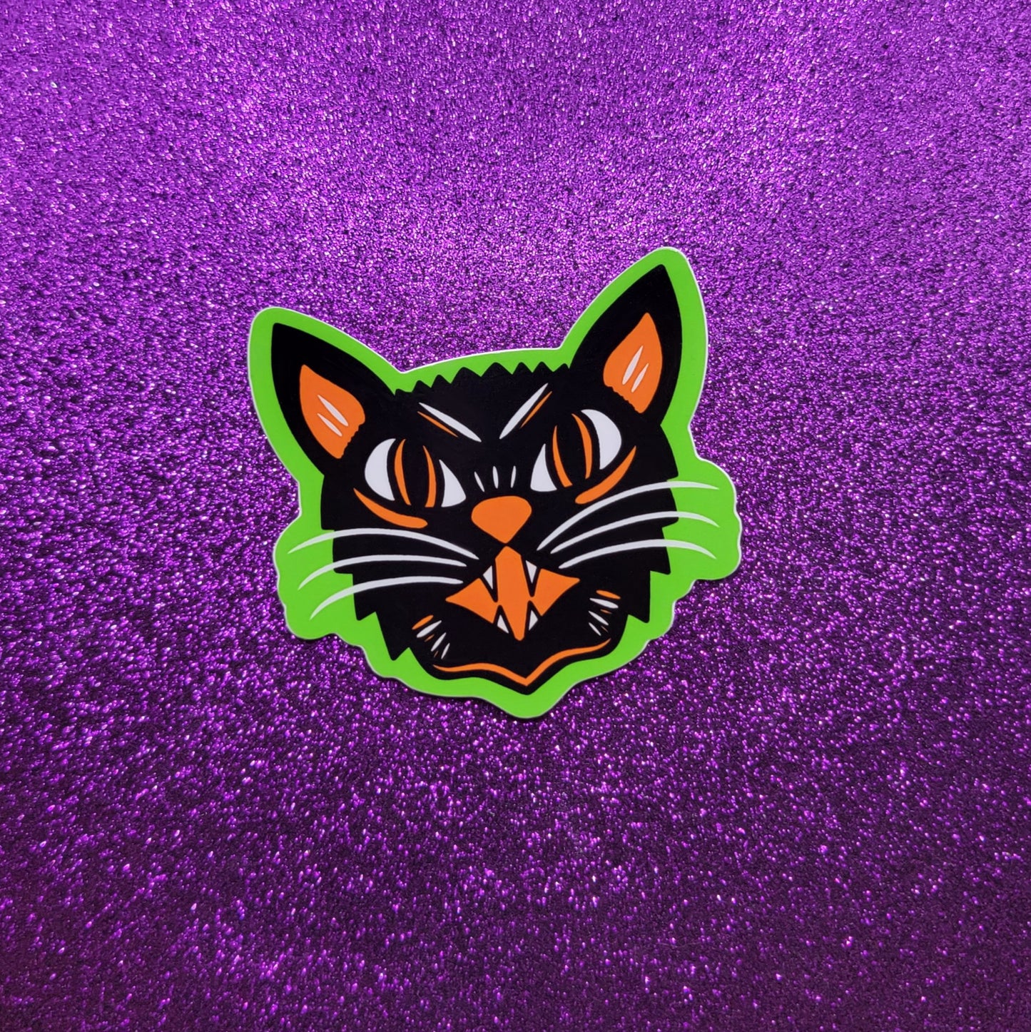 Halloween Black Cat Sticker 3"x3.5"