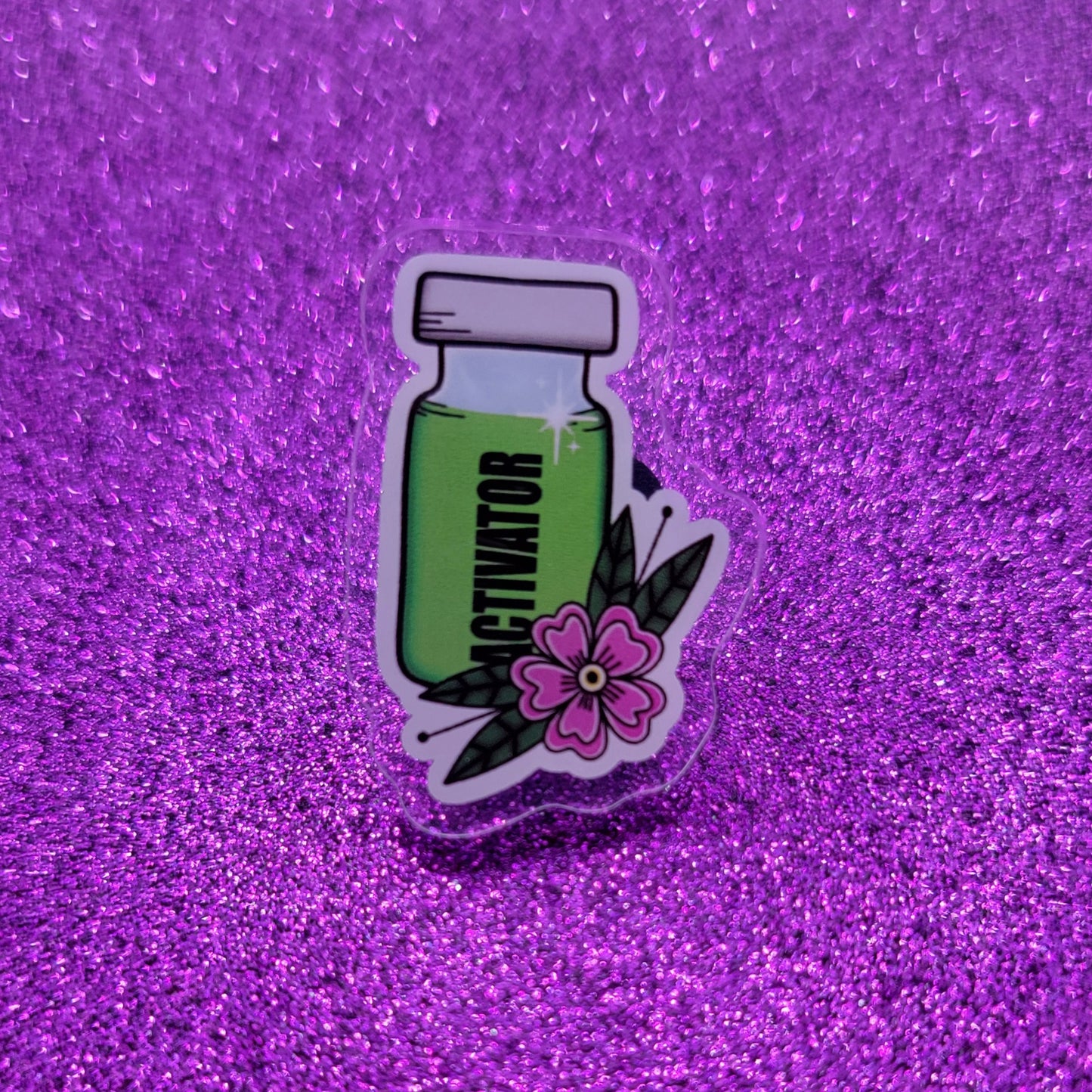 Activator Vial Acrylic Pin