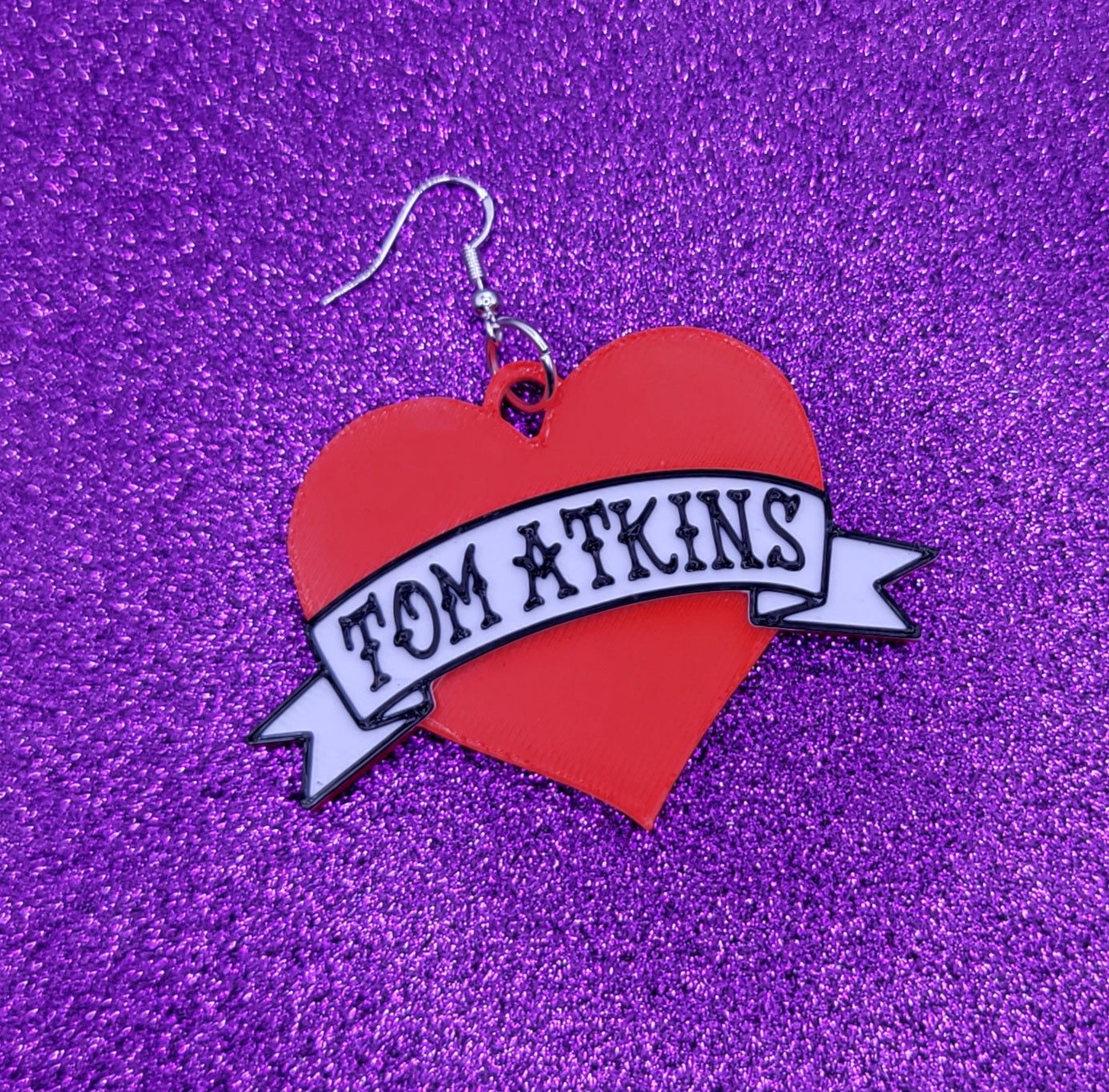 Tom Atkins Horror Movie Statement Earrings 3D Printed