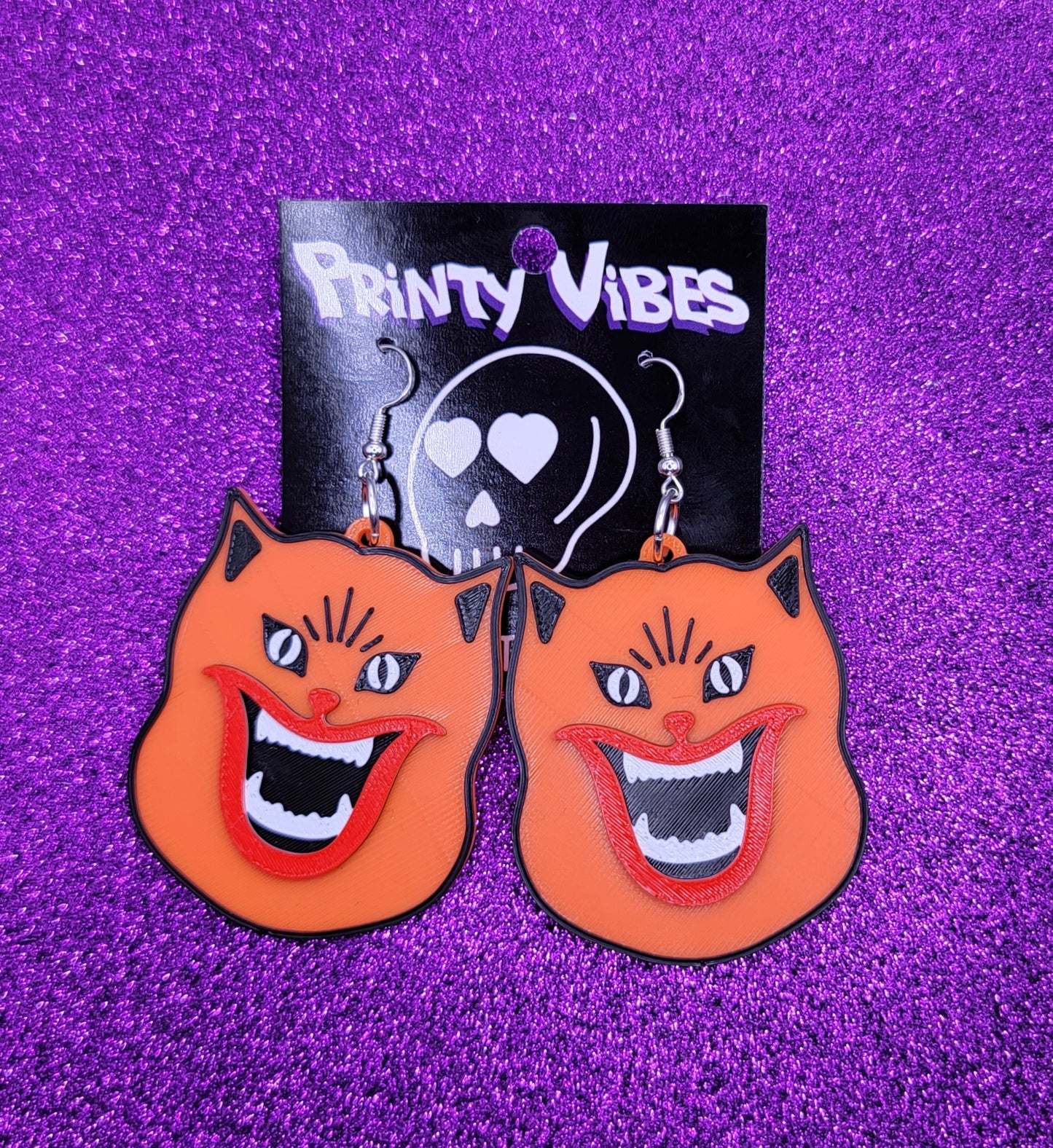 Hausu Horror Movie Statement Earrings 3D Printed