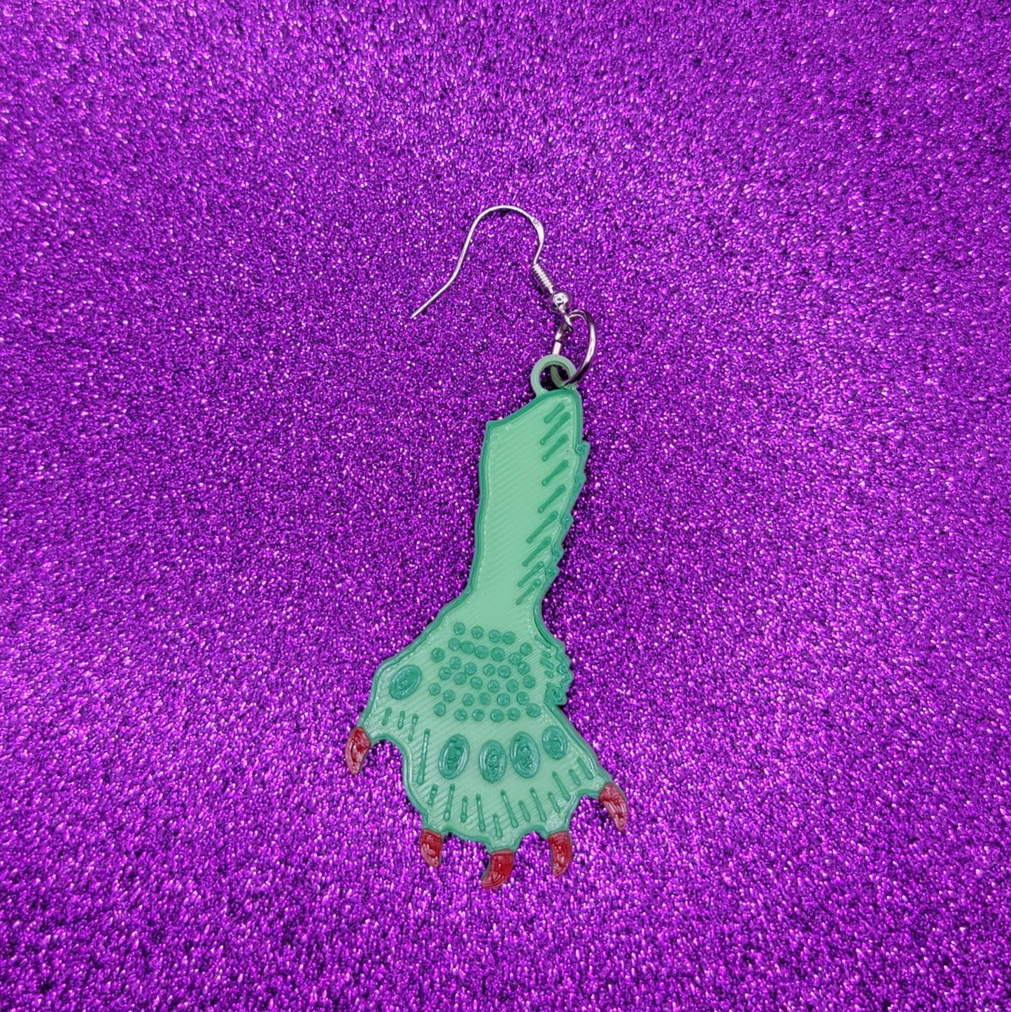 Creature Claws Horror Statement Earrings 3D Printed