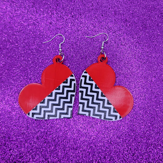 Damn Fine Heart Statement Earrings 3D Printed