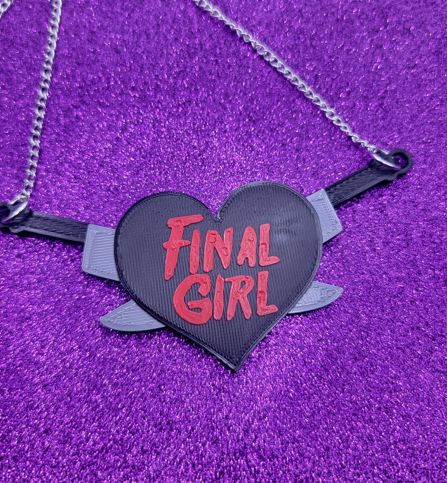 Final Girl Horror Movie Statement Necklace