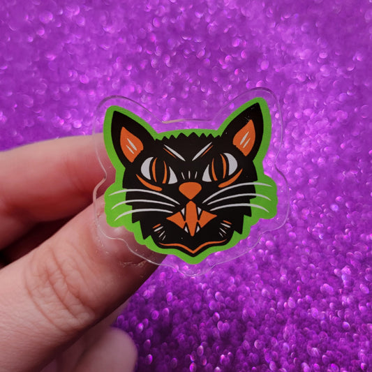 Black Cat Acrylic Pin