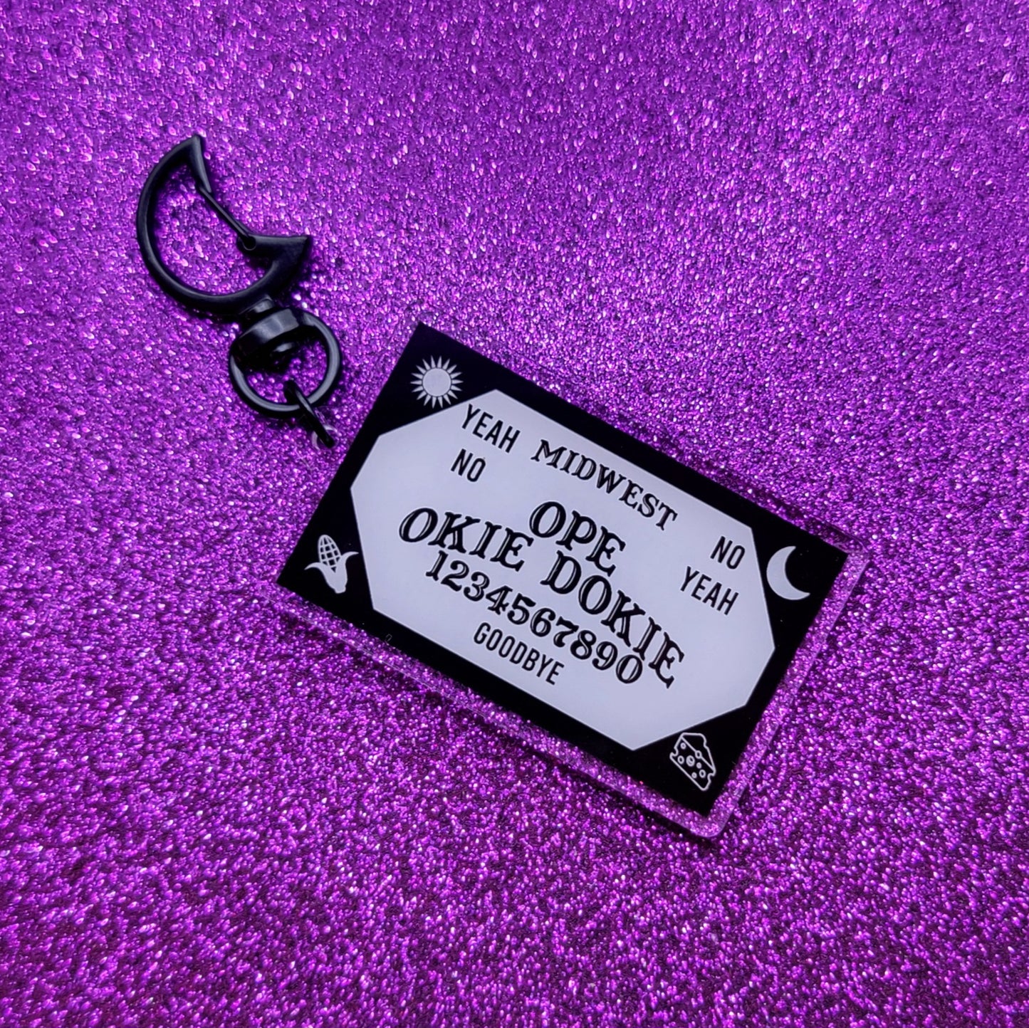 Midwest Ouija Spirit Board Acrylic Keychain 2.5" Funny Midwestern