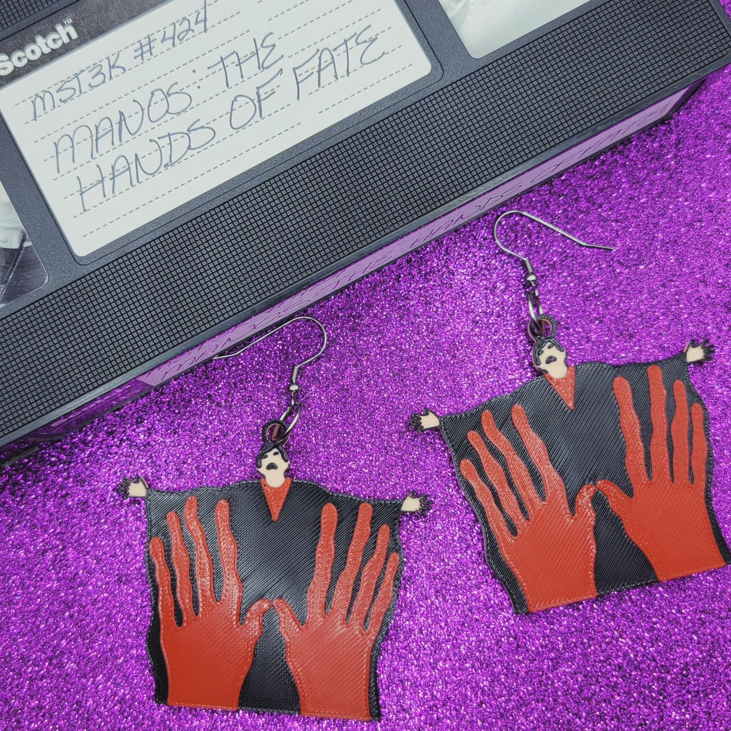 Manos The Hands Of Fate Statement Earrings 3D Printed