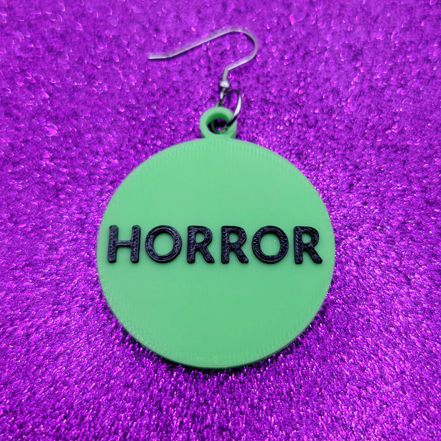 VHS Horror Sticker Statement Earrings 3D Printed