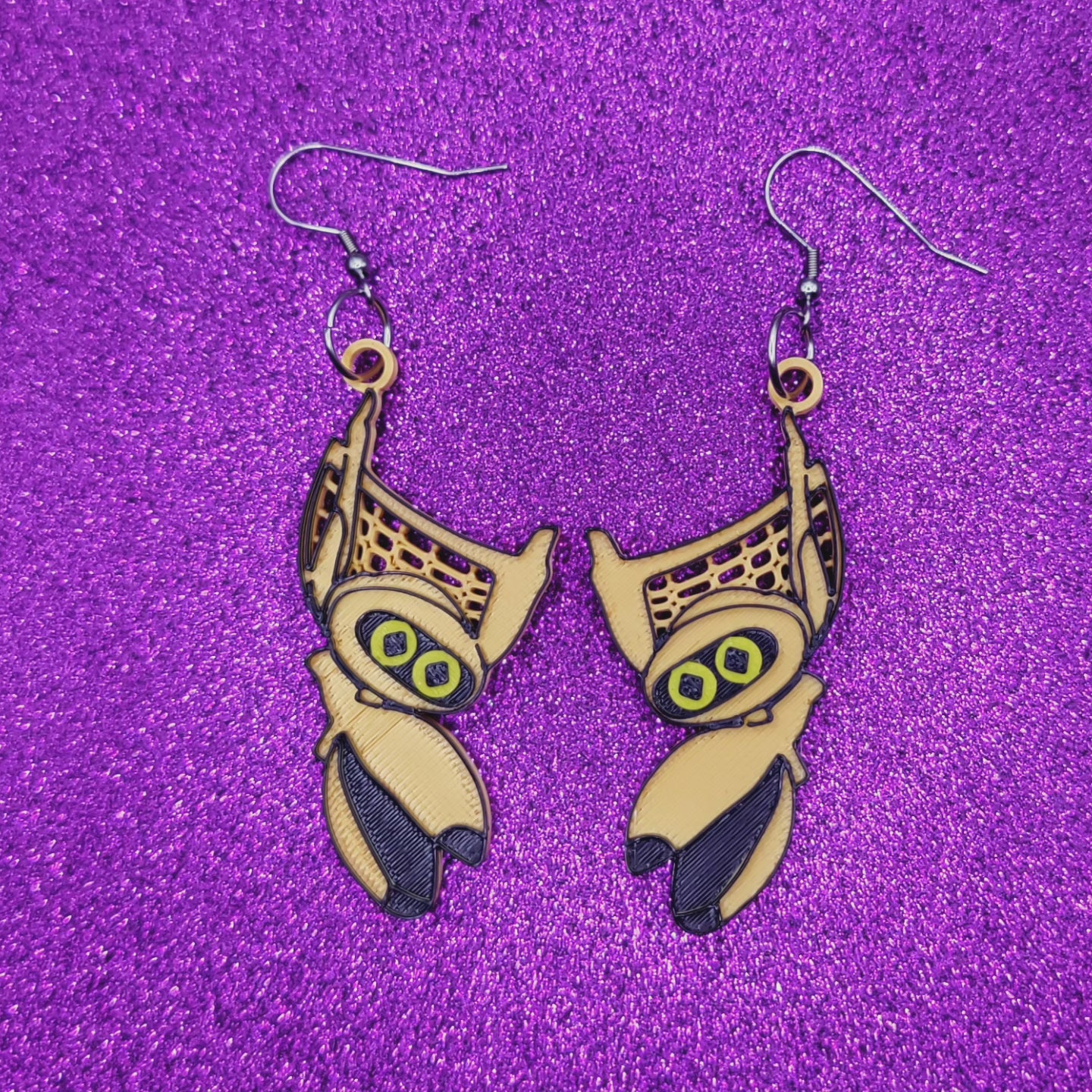 Crow T Robot Statement Earrings 3D Printed