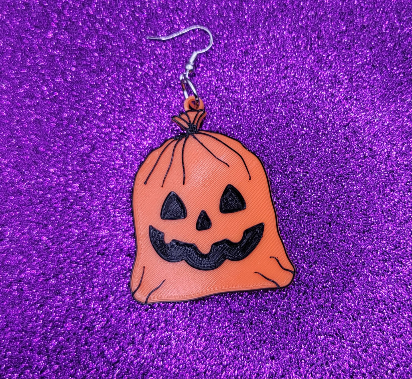 Pumpkin Leaf Bag Statement Earrings 3D Printed