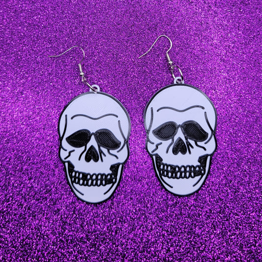 Skull Mask Horror Movie Statement Earrings 3D Printed