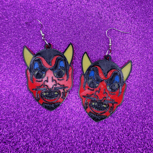 Devil Statement Earrings 3D Printed