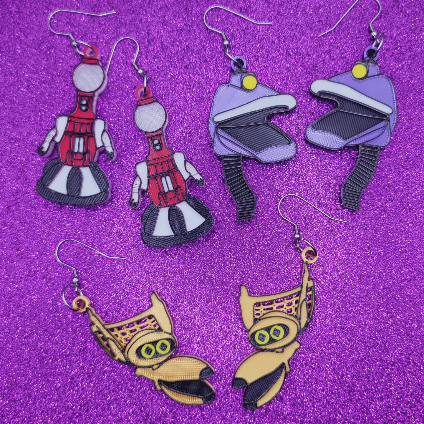 Mix and Match MST3K Statement Earrings 3D Printed