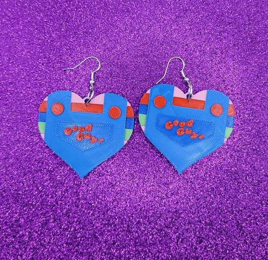 Good Guys Horror Movie Statement Earrings 3D Printed