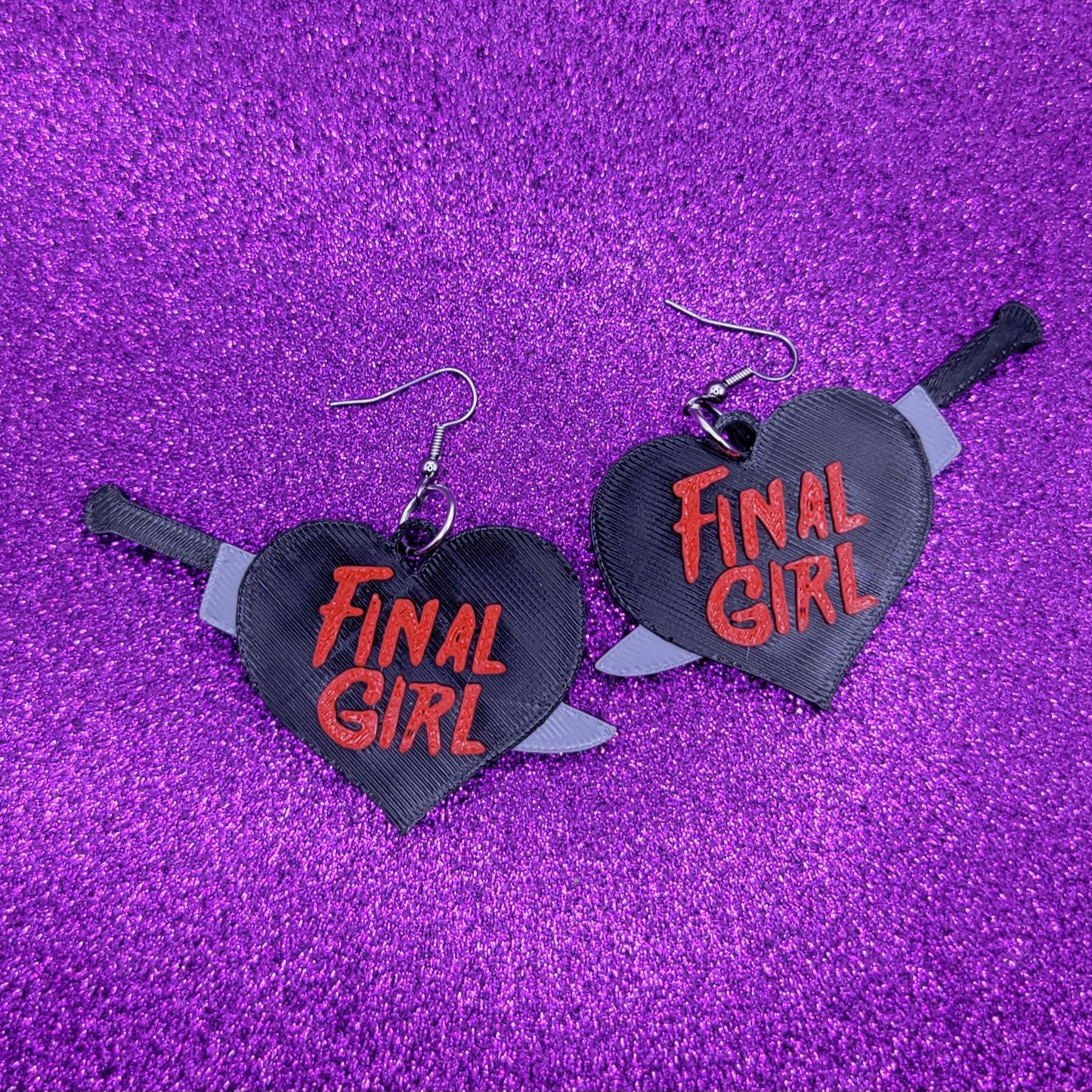 Final Girl Friday Statement Earrings 3D Printed