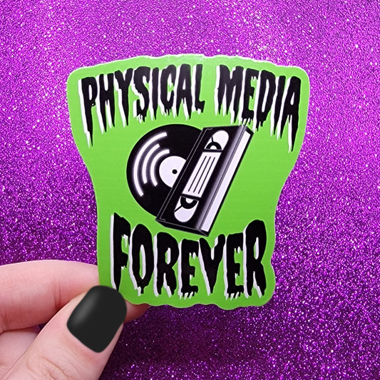 Physical Media Forever Sticker 3"x3"