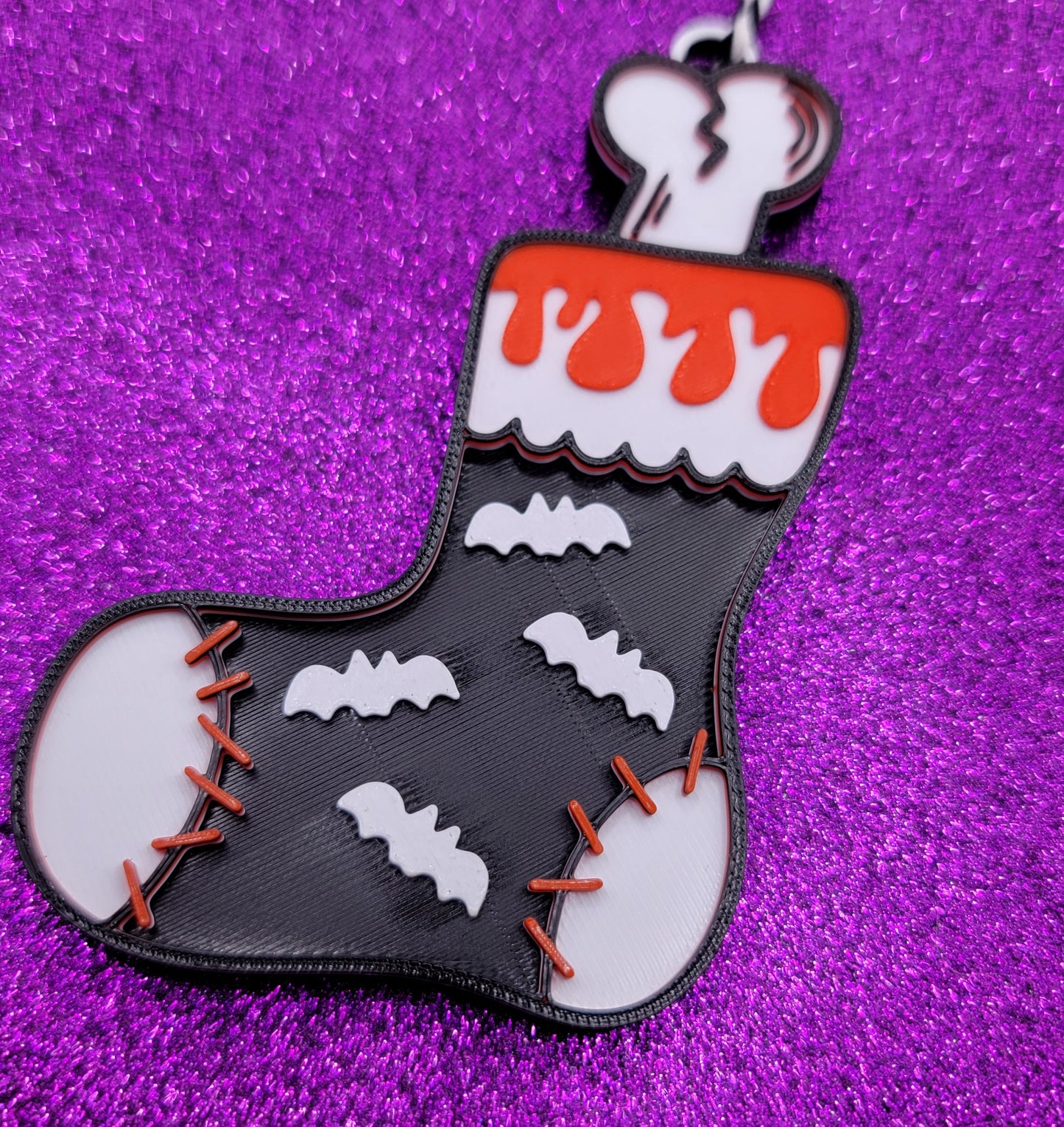 Spooky Christmas Stocking 3D Printed Ornament