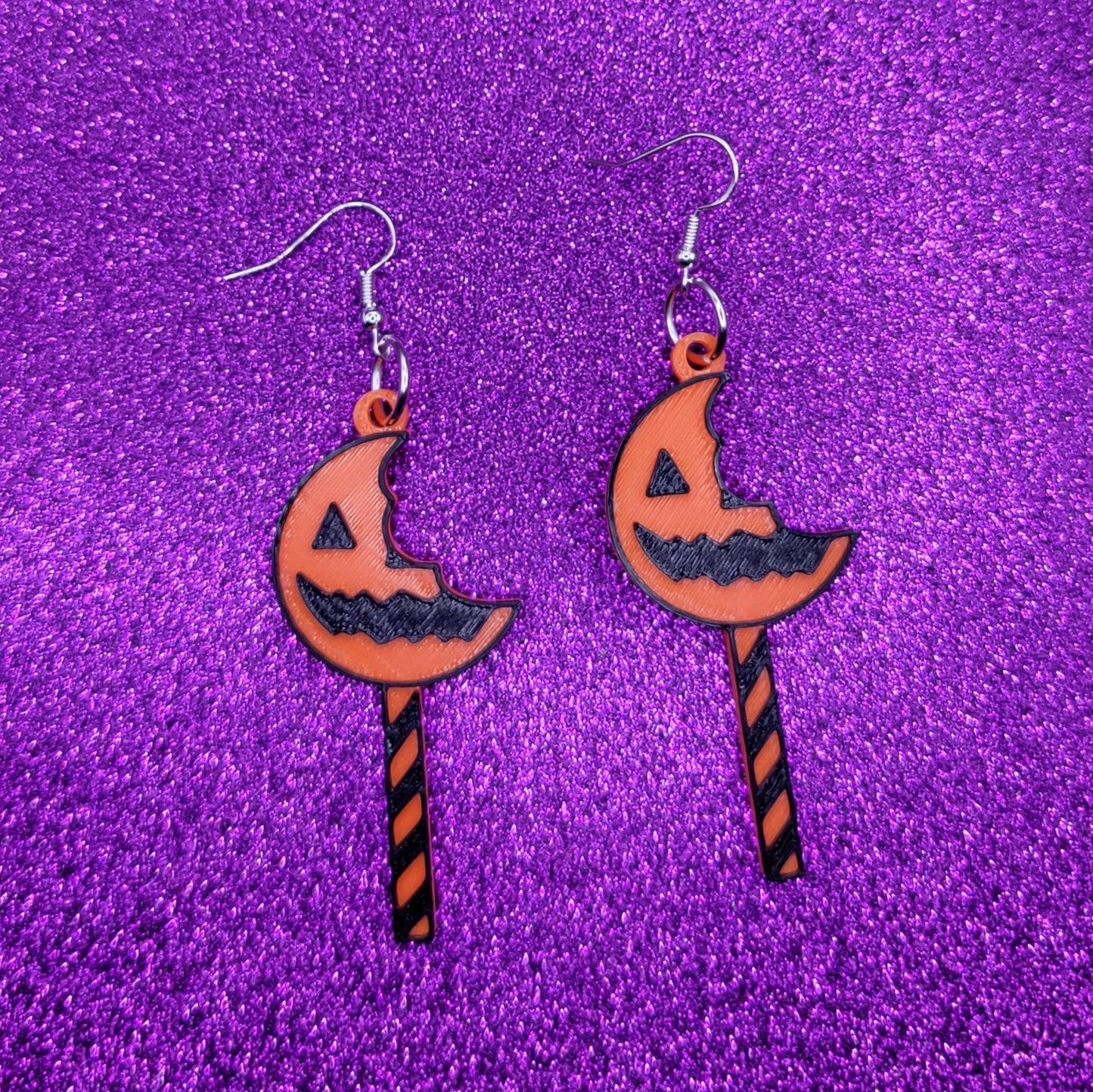 Halloween Horror Movie Lollipop Statement Earrings 3D Printed