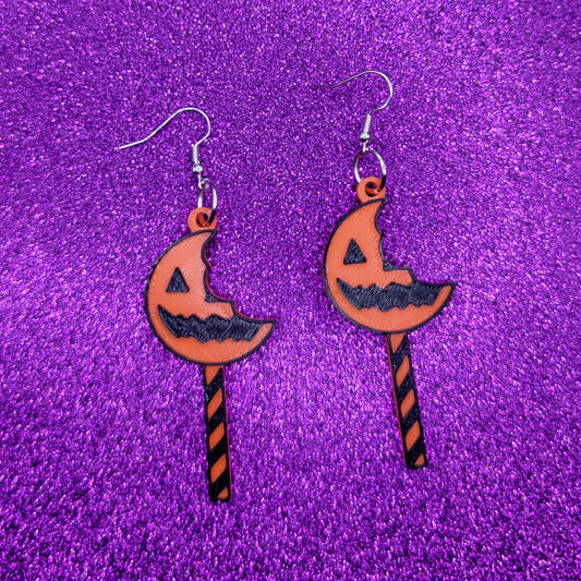 Halloween Horror Movie Lollipop Statement Earrings 3D Printed