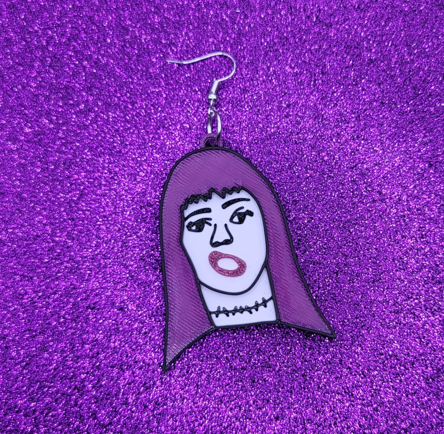 Frankenhooker Horror Movie Statement Earrings 3D Printed