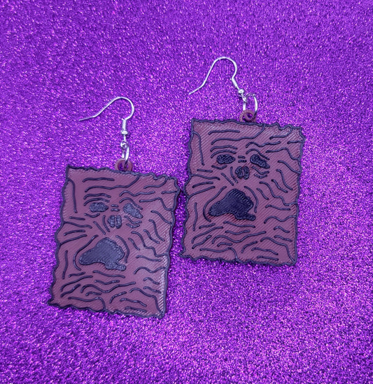 Necronomicon Horror Movie Statement Earrings 3D Printed