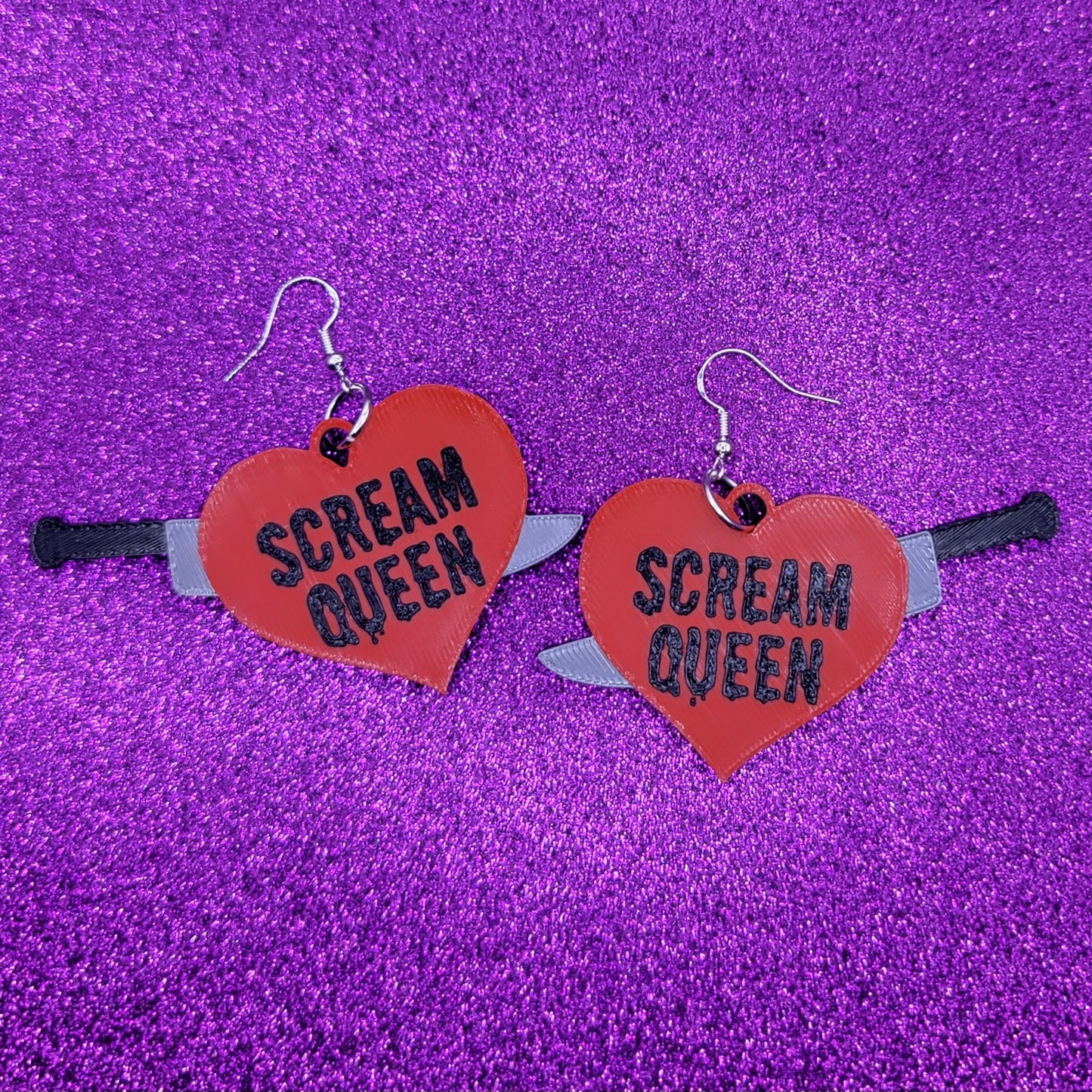 Scream Queen Horror Statement Earrings 3D Printed