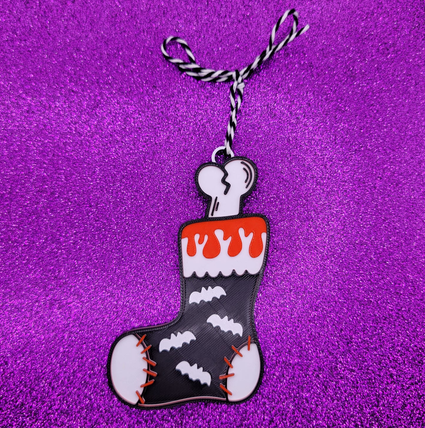 Spooky Christmas Stocking 3D Printed Ornament