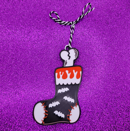 Spooky Christmas Stocking 3D Printed Ornament