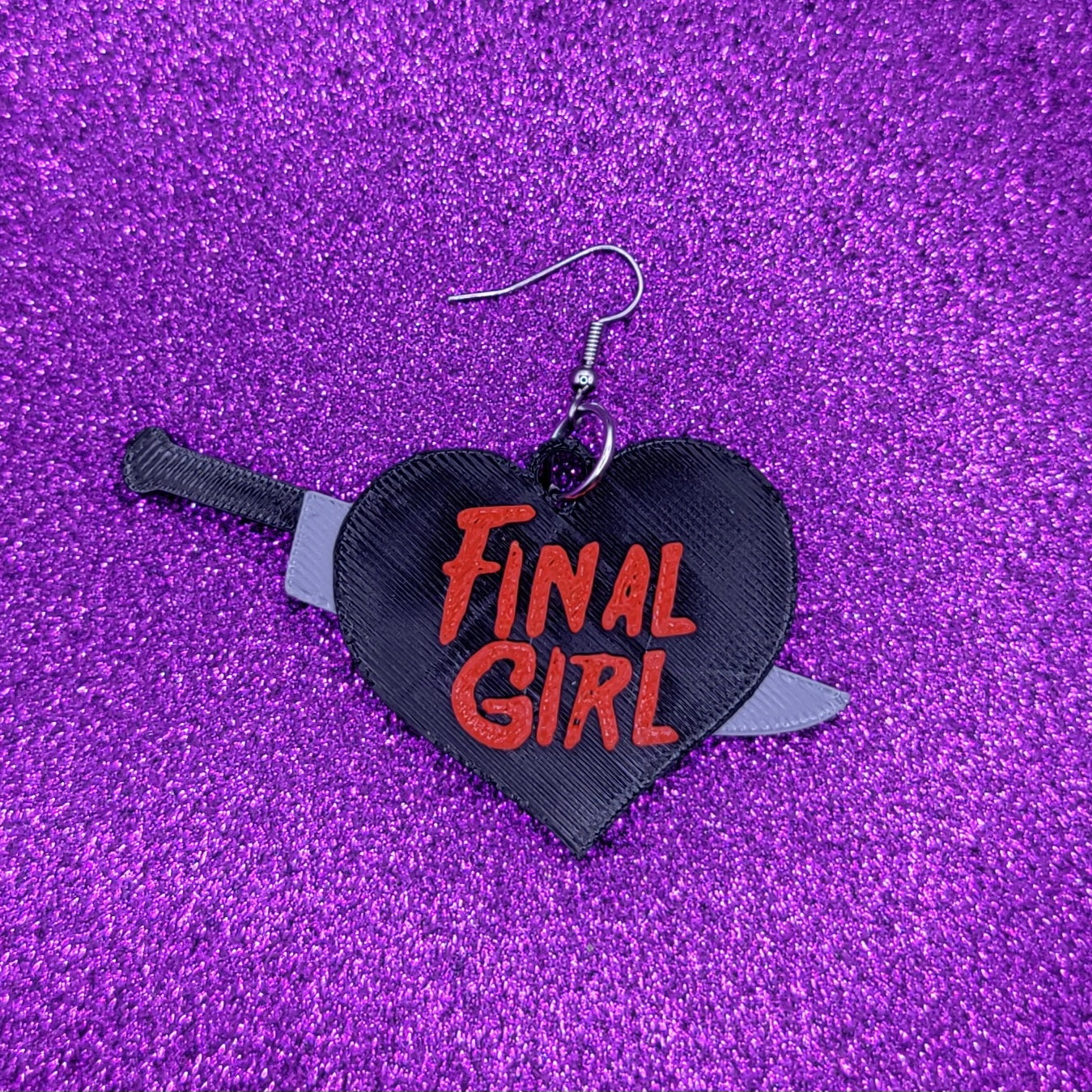 Final Girl Friday Statement Earrings 3D Printed