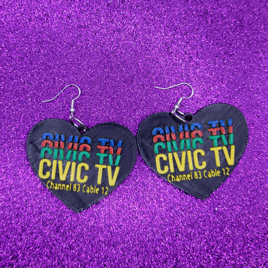 Civic TV Statement Earrings 3D Printed