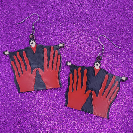 Manos The Hands Of Fate Statement Earrings 3D Printed