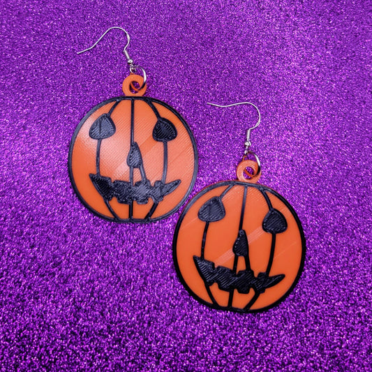 Halloween Pumpkin Statement Earrings 3D Printed