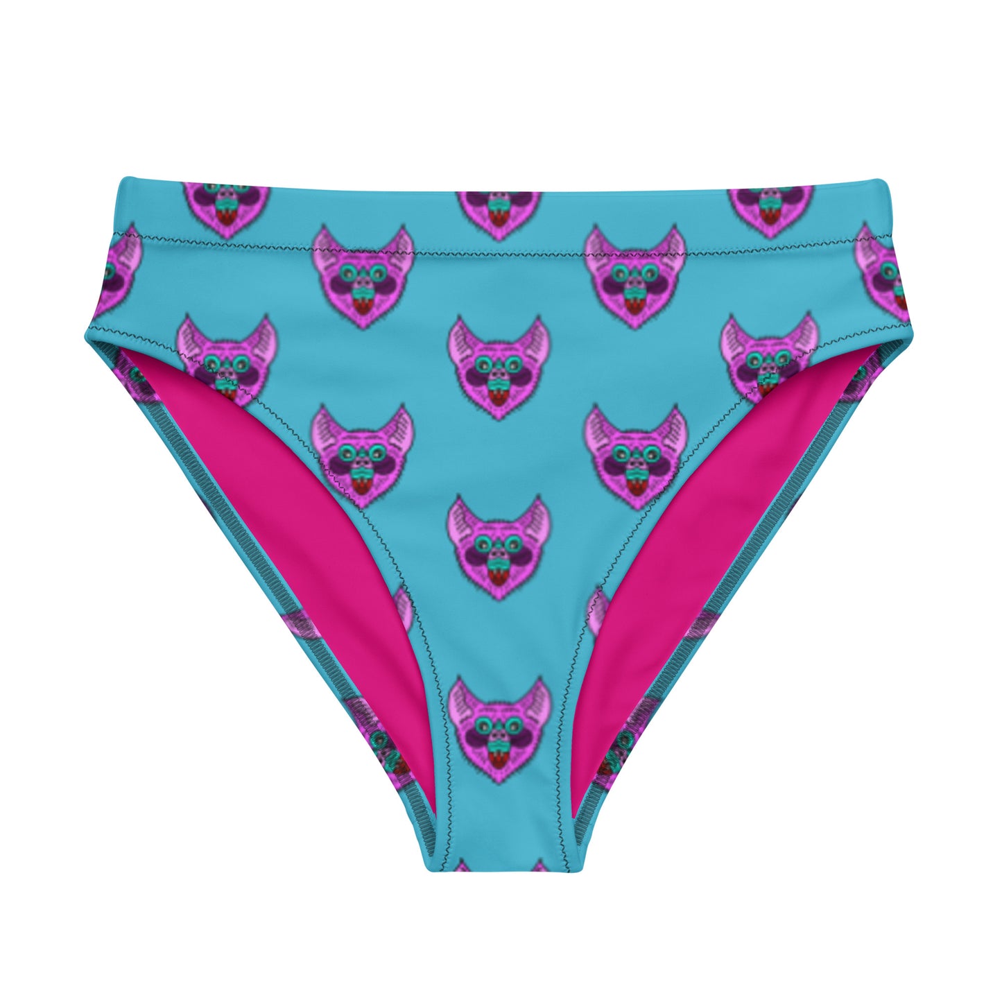 Pink Bat High-Waisted Bikini Bottom