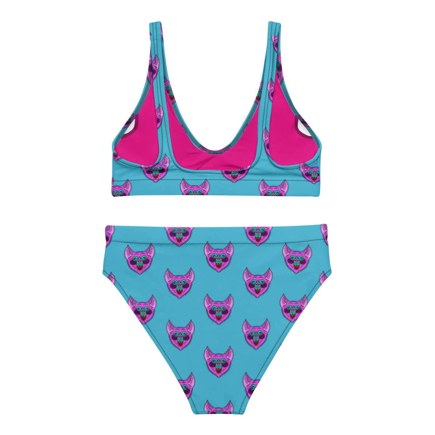 Pink Bat High-Waisted Bikini