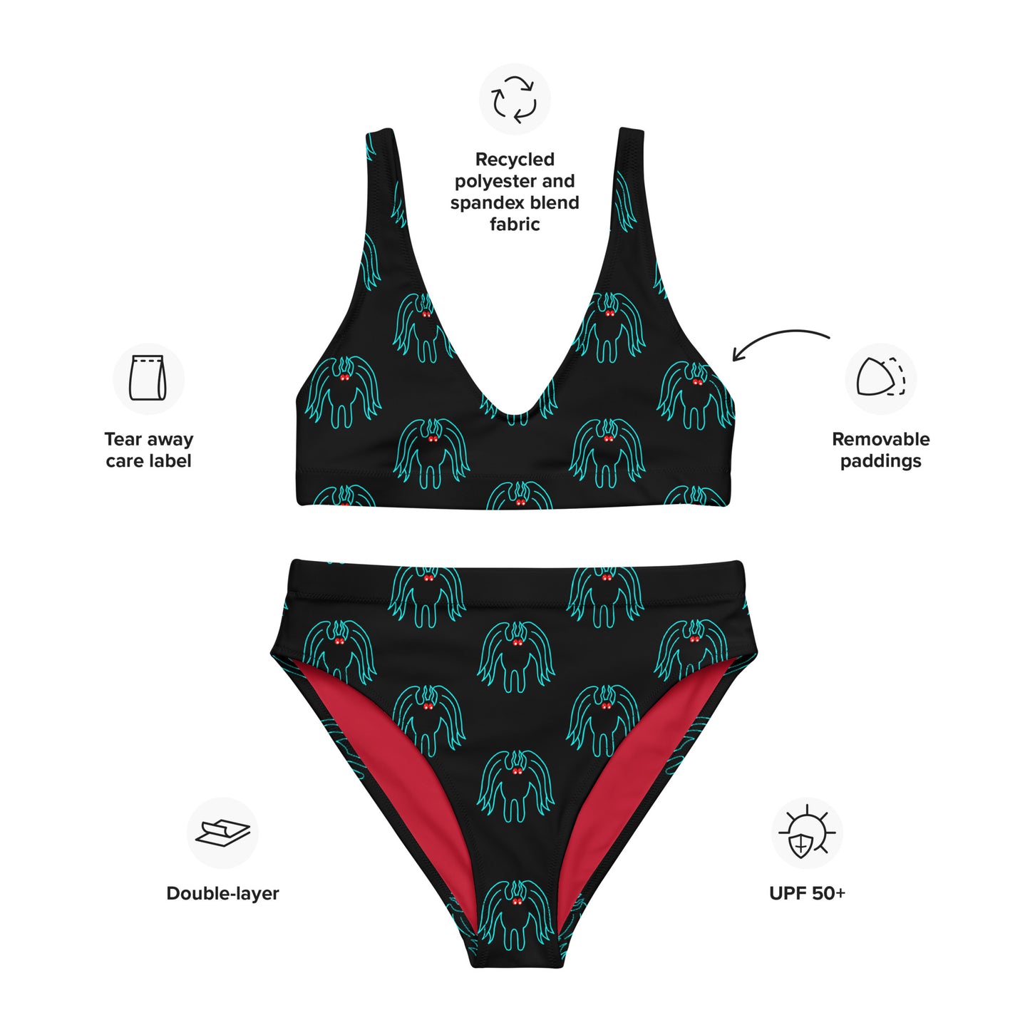 Mothman Cryptid High-Waisted Bikini