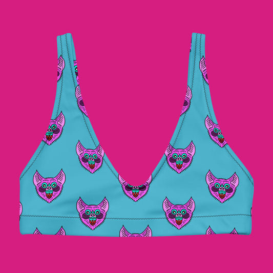 Pink Bat Padded Bikini Top