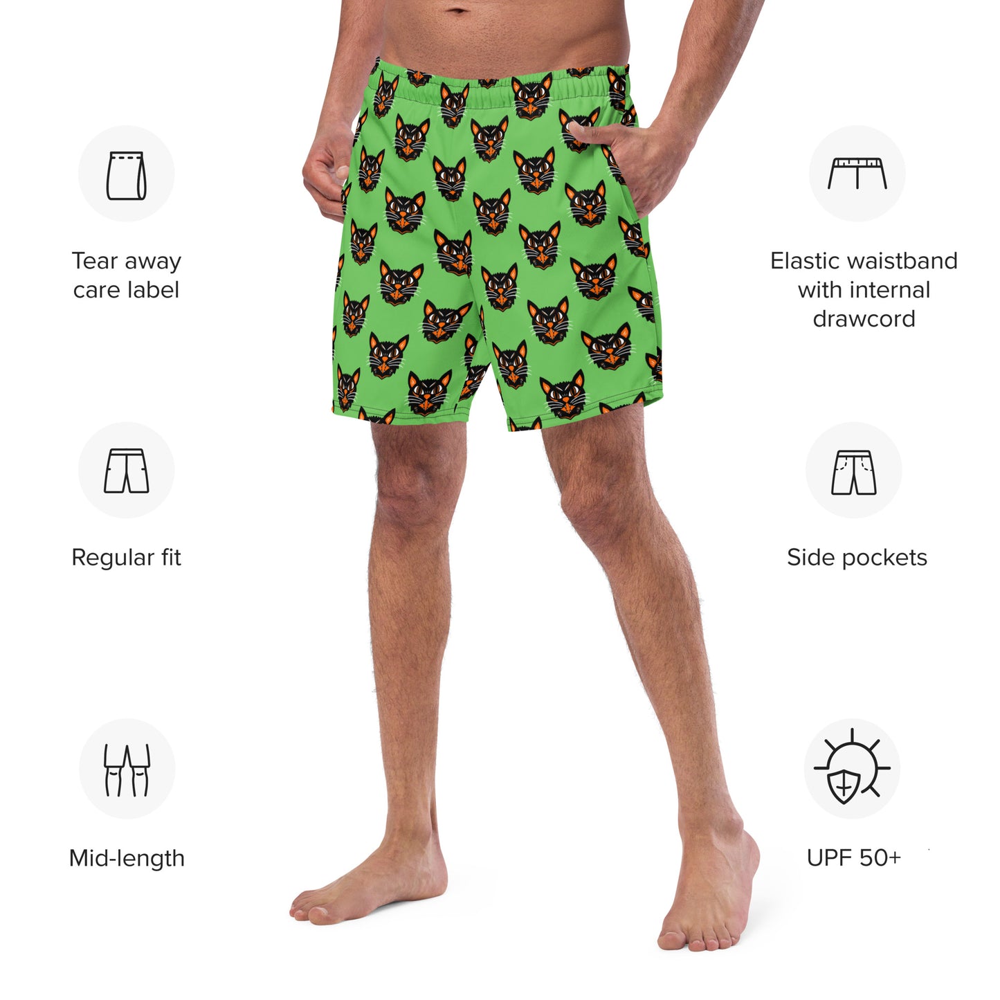 Black Cat Men's swim trunks