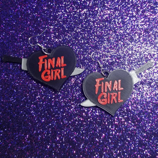 Final Girl Friday Statement Earrings 3D Printed