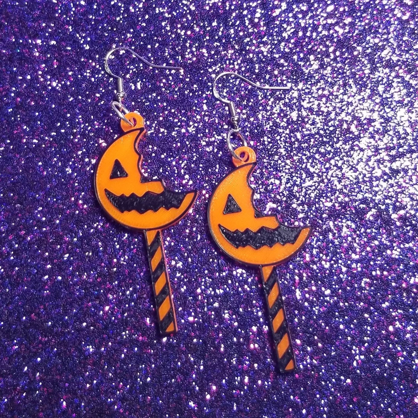 Halloween Horror Movie Lollipop Statement Earrings 3D Printed