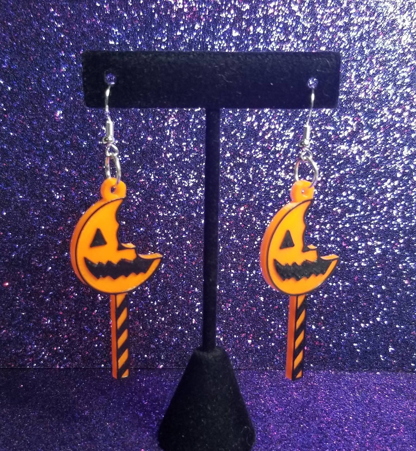 Halloween Horror Movie Lollipop Statement Earrings 3D Printed