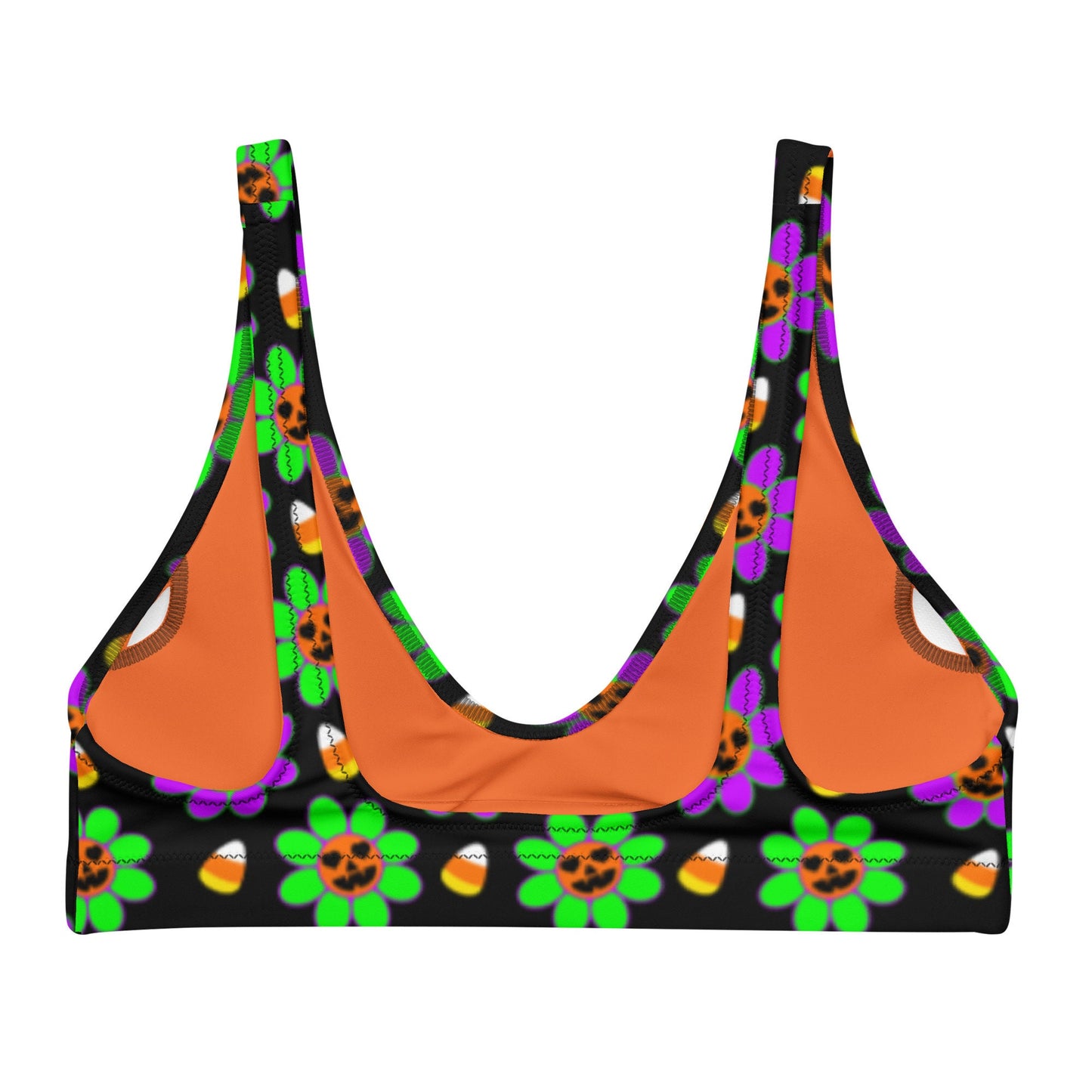 Pumpkin Daisy Recycled padded bikini top